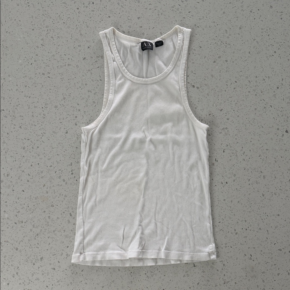Armani Exchange Ribbed White Tank Size Medium
